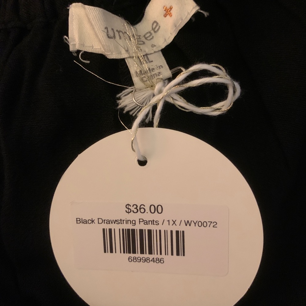 Umgee Black Drawstring Pants NWT - Picture 3 of 3